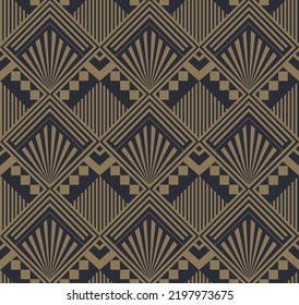 Art deco Seamless pattern style modern gold dark gray wallpaper print fabric pattern fashion home decor ornament geometric
