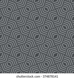 Art deco seamless pattern. Stylish modern geometric texture. Repeating polygonal shapes, lines, rhombuses. Monochrome. Backdrop. Web. Vector element of graphic design