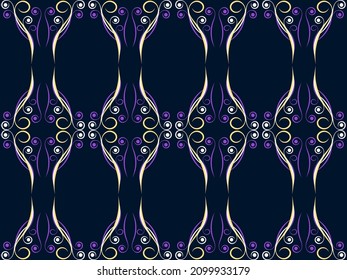 Art deco seamless pattern with swirls. Vintage background in the Art Nouveau style of the 1920s - 1930s. Linear art. Design for wallpaper, wrapping paper and fabric printing. Vector illustration