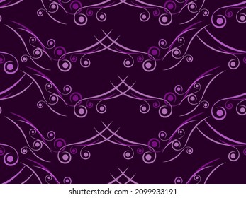 Art deco seamless pattern with swirls. Vintage background in the Art Nouveau style of the 1920s - 1930s. Linear art. Design for wallpaper, wrapping paper and fabric printing. Vector illustration