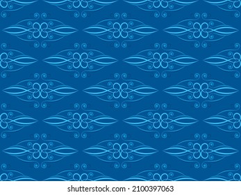 Art deco seamless pattern with swirls. Vintage background in the Art Nouveau style of the 1920s - 1930s. Linear art. Design for wallpaper, wrapping paper and fabric printing. Vector illustration