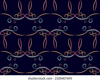 Art deco seamless pattern with swirls. Vintage background in the Art Nouveau style of the 1920s - 1930s. Linear art. Design for wallpaper, wrapping paper and fabric printing. Vector illustration