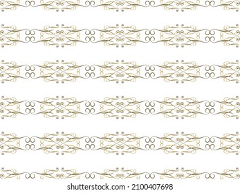 Art deco seamless pattern with swirls. Vintage background in the Art Nouveau style of the 1920s - 1930s. Linear art. Design for wallpaper, wrapping paper and fabric printing. Vector illustration