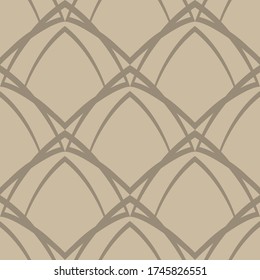 Art deco seamless pattern. Vector illustration. Gold geometric motif on dark. 