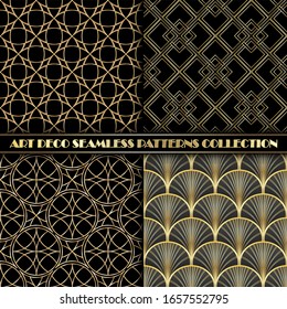 Art Deco Seamless Pattern.Geometric decorative texture. Vintage, Retro background. Vector illustrations.