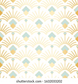 Patrón de Vector sin costuras art deco. Fondo geométrico de textura gatsby de oro de Antiguas, patrón de moda de los años 20 y 30