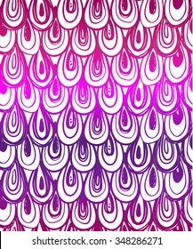 Art Deco seamless vintage pattern (1920's style) Scale or feather, abstract ornament.  Elegant linear ornament. Repetition background for textiles , wrapping paper or wallpapers.  Vector illustration.