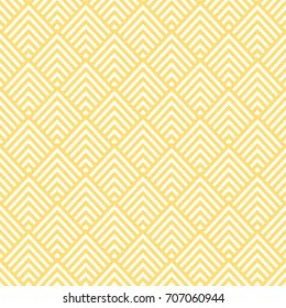 Art deco seamless vintage vector pattern. Yellow and white background