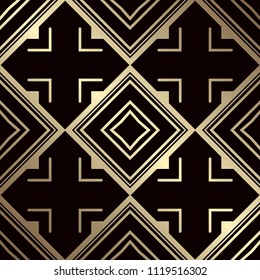Art Deco seamless vintage wallpaper pattern. Geometric decorative background