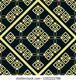 Art Deco seamless vintage wallpaper pattern. Geometric decorative background. Vector illustration.