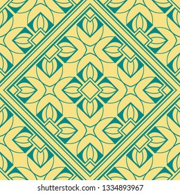 Art Deco seamless vintage wallpaper pattern. Geometric decorative background. Vector illustration.