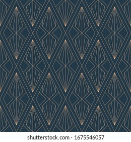 Art Deco seamless vintage wallpaper pattern. Geometric decorative background.