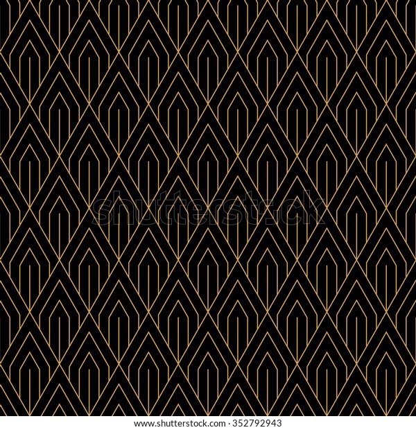 アートデコのシームレスなビンテージ壁紙のパターン 幾何学的な装飾的背景 のベクター画像素材 ロイヤリティフリー
