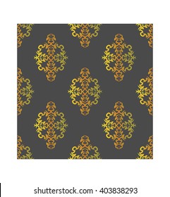 Art deco seamless vitage pattern design vector wallpaper. Vector wallpaper pattern for design. Black seamless wallpaper with gold pattern for design. 