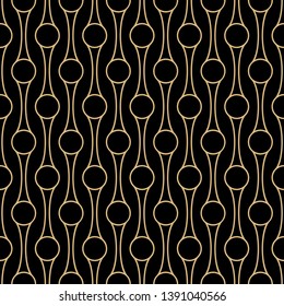 Art deco seamlesss pattern design - gold lines on black background