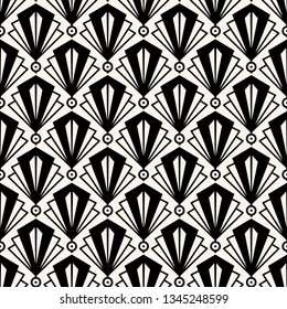 Art deco shapes background. Graphic geometric seamless pattern.