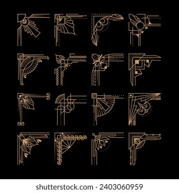 Art Deco Side Border Frame Illustration