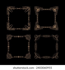 Art Deco Square Frame Illustration