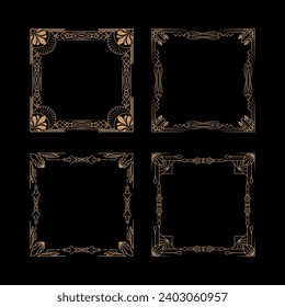 Art Deco Square Frame Illustration