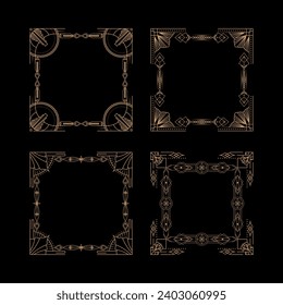 Ilustración de cuadro cuadrado Art Deco