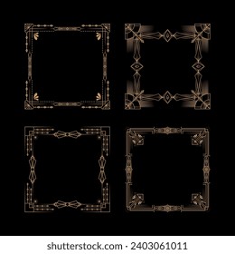 Ilustración de cuadro cuadrado Art Deco