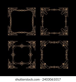 Art Deco Square Frame Illustration