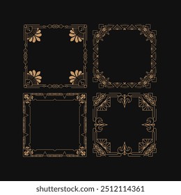 Art Deco Square Frame Illustration