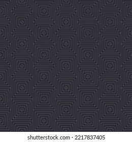 Art Deco Square skizziert nahtlose Muster Vektor Luxus abstrakten Hintergrund. Royal Textile Design Line Art Geometric Structure Repetitive Trendy Wallpaper. Stylische lineare, kontinuierliche Posh Abstraktion