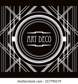 Art Deco style abstract geometric frame. Can use it for wedding invitation card, party posters,  birthday postcards.... Vector illustration.  