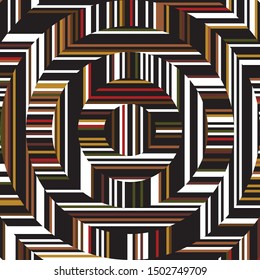 Fondo de estilo Art Deco con formas de cruzamiento geométrico con brillo de oro, círculos, rectángulos, líneas, cuadrados, patrón de cosecha Art Nouveau, Partido retro de los años 20 
