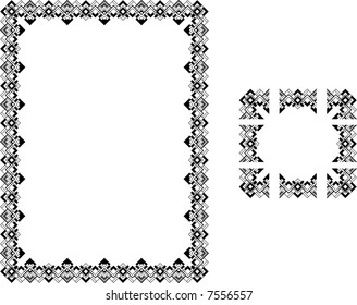 Art Deco Style border frame.  A Vector illustration of a Art Deco Style border frame; comes with seamlessly tillable component parts so you can make a frame to any size or aspect ratio.