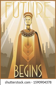 Art Deco Style Egyptian Woman Poster 