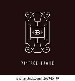 Monograma elegante estilo Art Deco - Plantilla de diseño - en vector