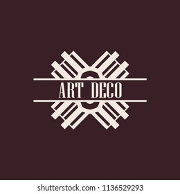 Art deco style logo. Vintage design element