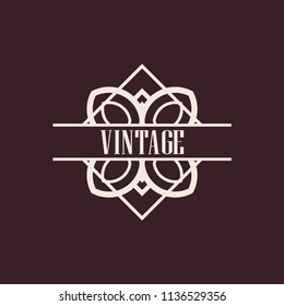 Art deco style logo. Vintage design element