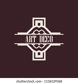 Art deco style logo. Vintage design element