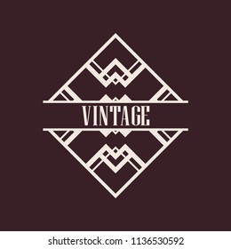 Art deco style logo. Vintage design element