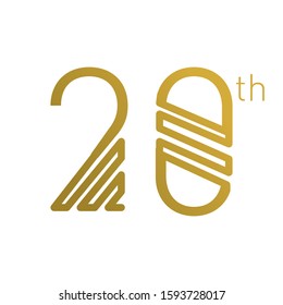 Art Deco Style Number 20 Logo Template or symbol