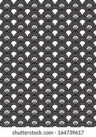 Art Deco Style Repeat Pattern Seamless Wallpaper Monochrome