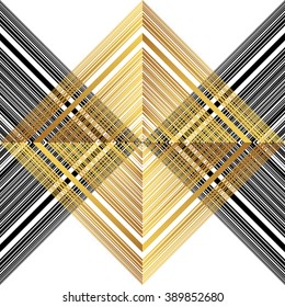 Art Deco Style. Seamless Ornate Geometric Pattern. Abstract background. Square illustration for card, textile and cover design. Classic mosaic design, graceful line decorative  element