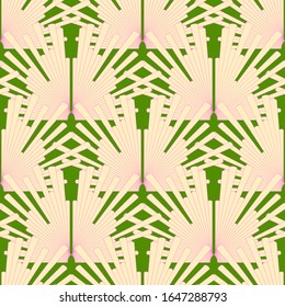 art deco style seamless pattern pink green shades