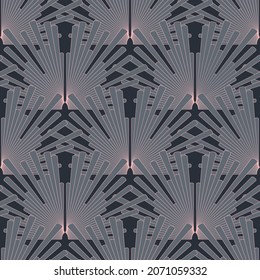 art deco style seamless pattern dark silver pink shades