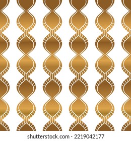 Patrón sin problemas de estilo Art Deco en blanco y oro