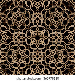 Art deco style seamless pattern, abstract geometric background, vector