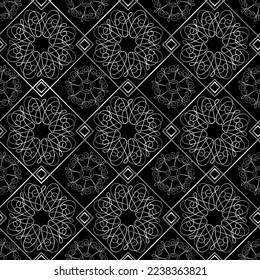 Art deco style seamless silver vector pattern