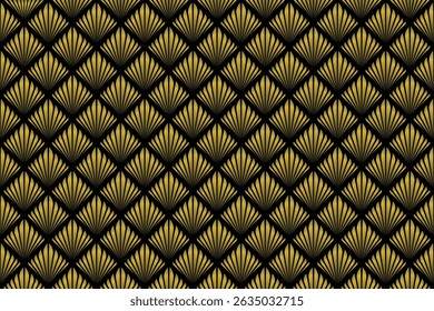 Art Deco style seamless texture rhombus gatsby, royal pattern.