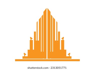 Art deco style structure or symbol. Editable Clip Art.