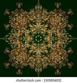 Art deco style, trendy vintage design element. Beautiful artdeco template with elements in gold gradient. Vector gold grill on a background. Golden abstract geometric seamless pattern.