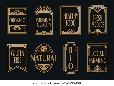 Art Deco Style Vector Labels Set