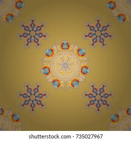 Art deco style. Vector shiny backdrop. Texture of motley foil. Circles seamless pattern. Abstract blue, yellow and red geometric modern design.